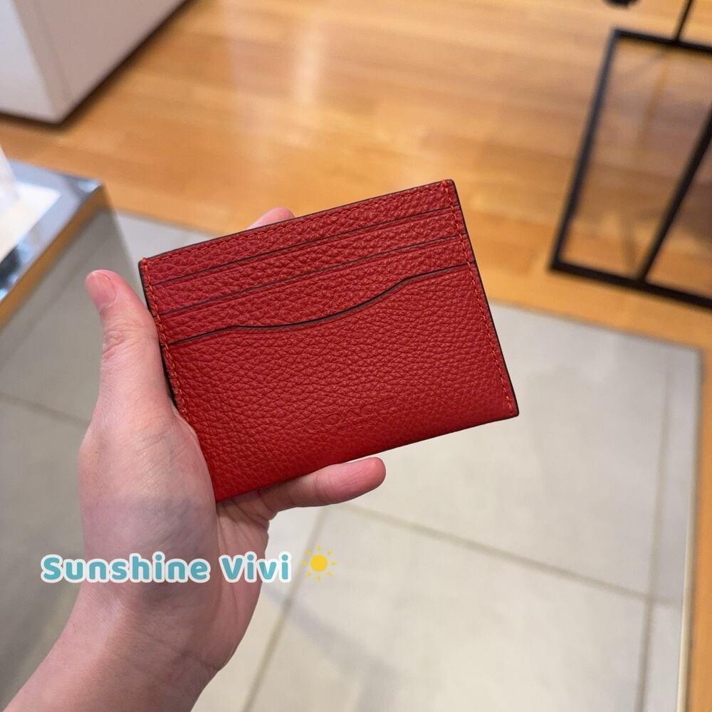 NWT Coach Slim ID Card Case CP209 Leather POPPY